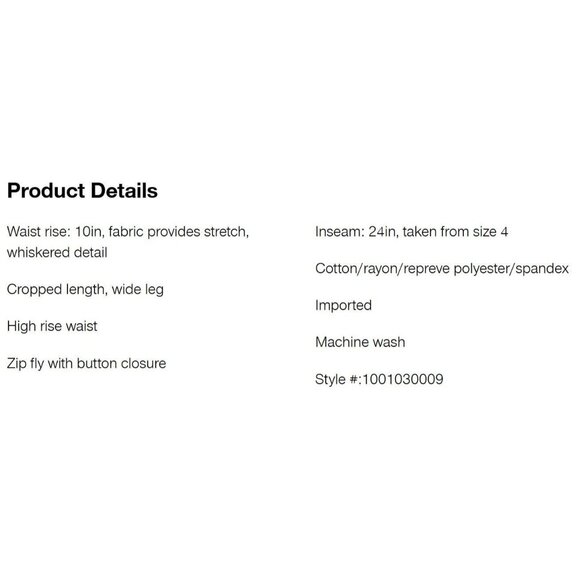 NWT d. jeans Light Wash High Rise Stretchy Wide Leg Cropped Jeans Size 12 - Picture 3 of 3